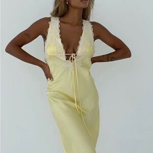 Rumored Yellow Lace Maxi Dress